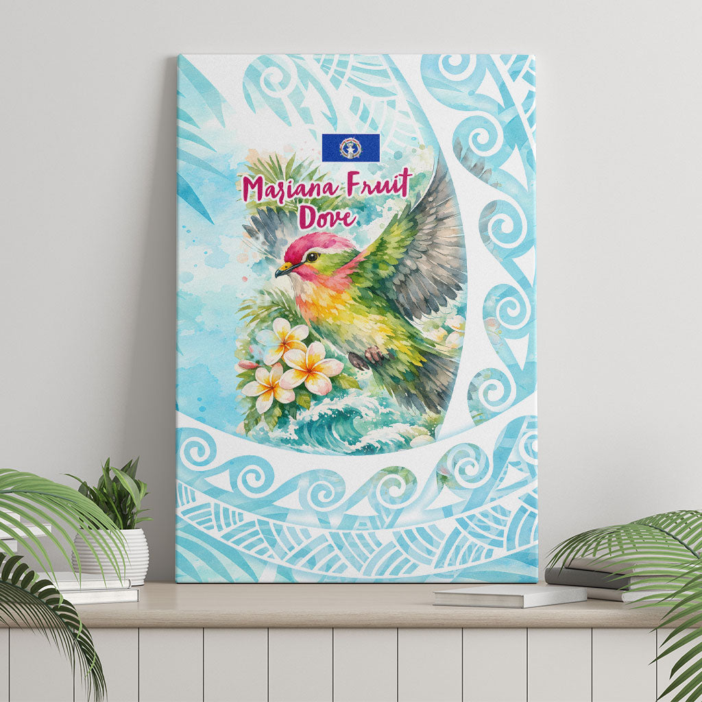 Saipan CMNI Canvas Wall Art Polynesian Northern Mariana Islands Fruit Dove Watercolor TS04 - Polynesian Pride