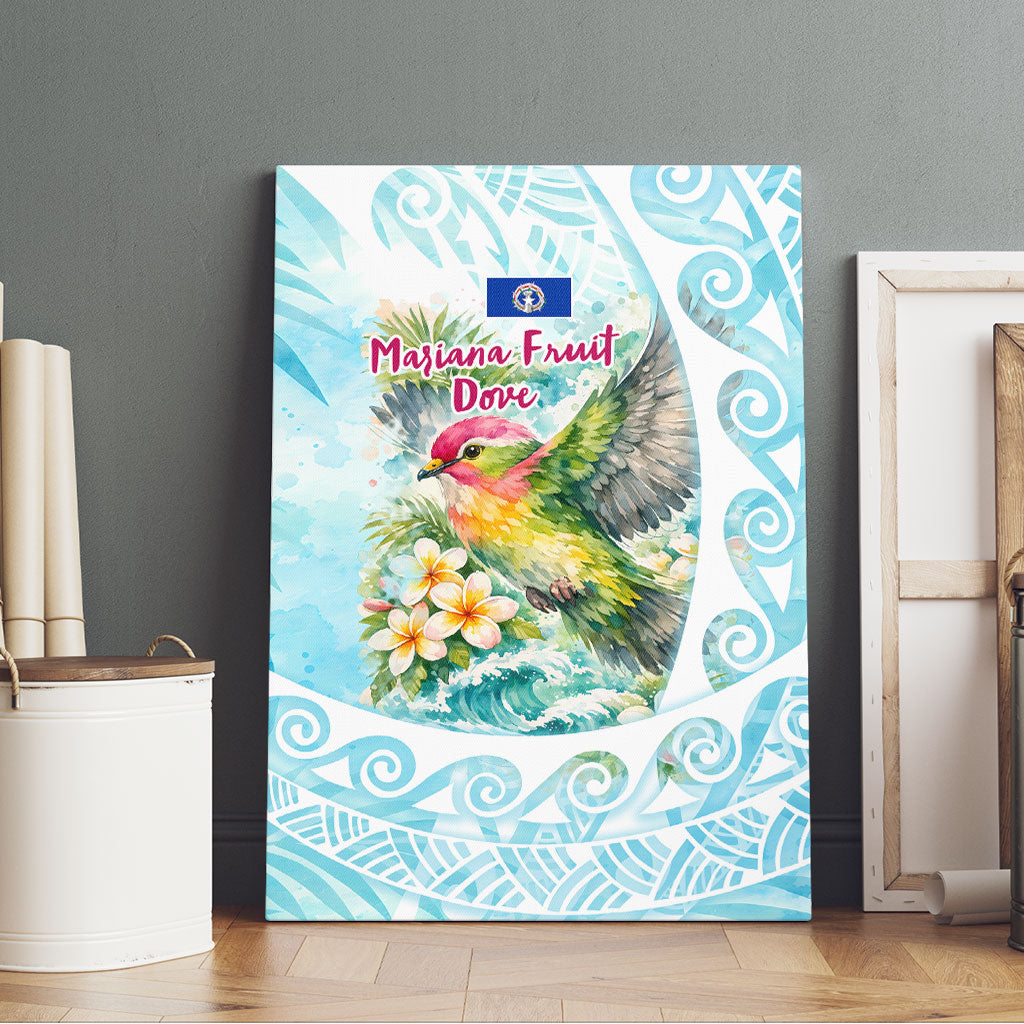 Saipan CMNI Canvas Wall Art Polynesian Northern Mariana Islands Fruit Dove Watercolor TS04 - Polynesian Pride