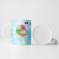 Saipan CMNI Ceramic Mug Polynesian Northern Mariana Islands Fruit Dove Watercolor