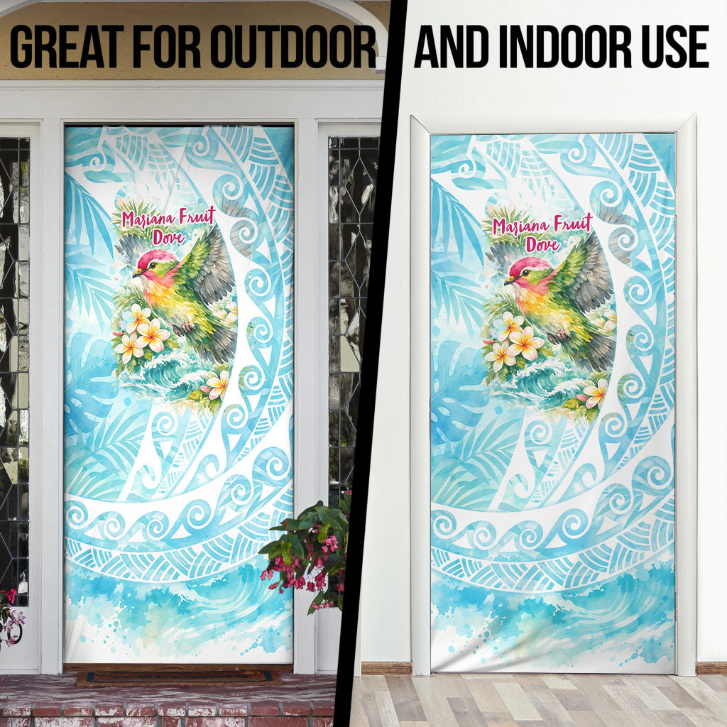 Saipan CMNI Door Cover Polynesian Northern Mariana Islands Fruit Dove Watercolor TS04 - Polynesian Pride