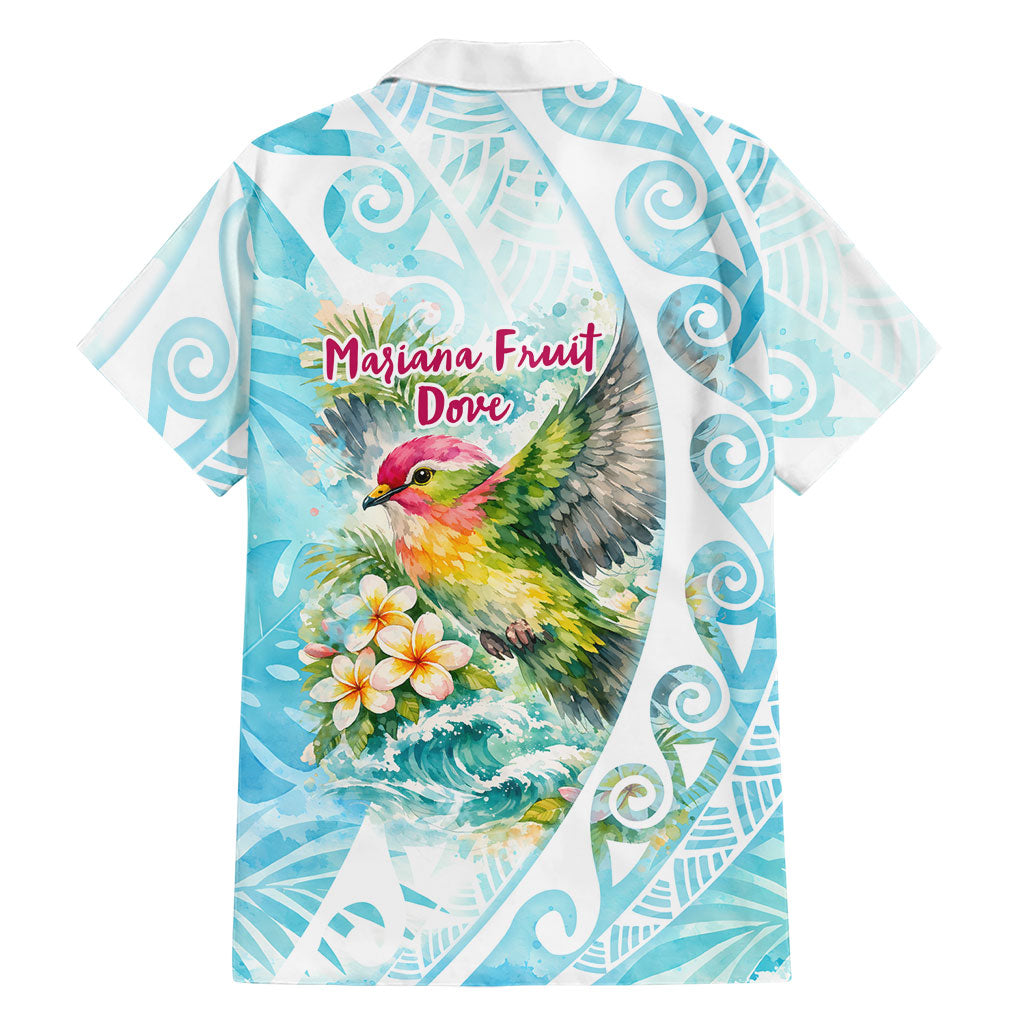 Saipan CMNI Family Matching Mermaid Dress and Hawaiian Shirt Polynesian Northern Mariana Islands Fruit Dove Watercolor