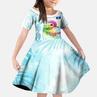 Saipan CMNI Family Matching Short Sleeve Bodycon Dress and Hawaiian Shirt Polynesian Northern Mariana Islands Fruit Dove Watercolor