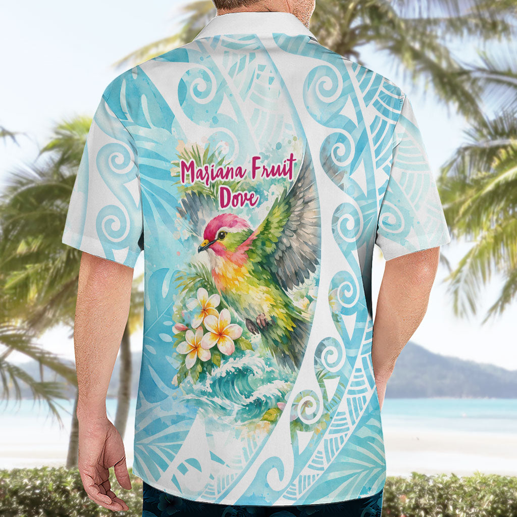 Saipan CMNI Hawaiian Shirt Polynesian Northern Mariana Islands Fruit Dove Watercolor TS04 - Polynesian Pride