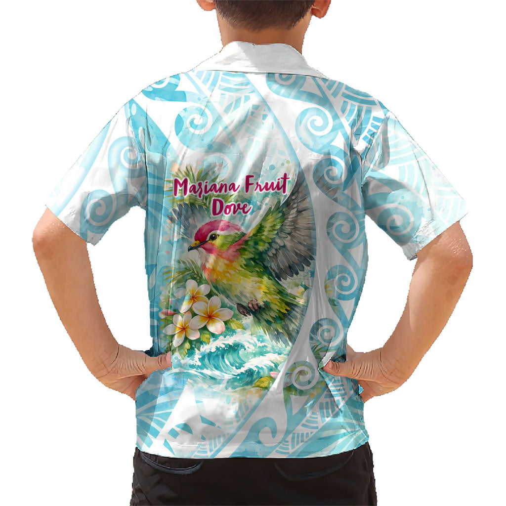 Saipan CMNI Hawaiian Shirt Polynesian Northern Mariana Islands Fruit Dove Watercolor TS04 - Polynesian Pride