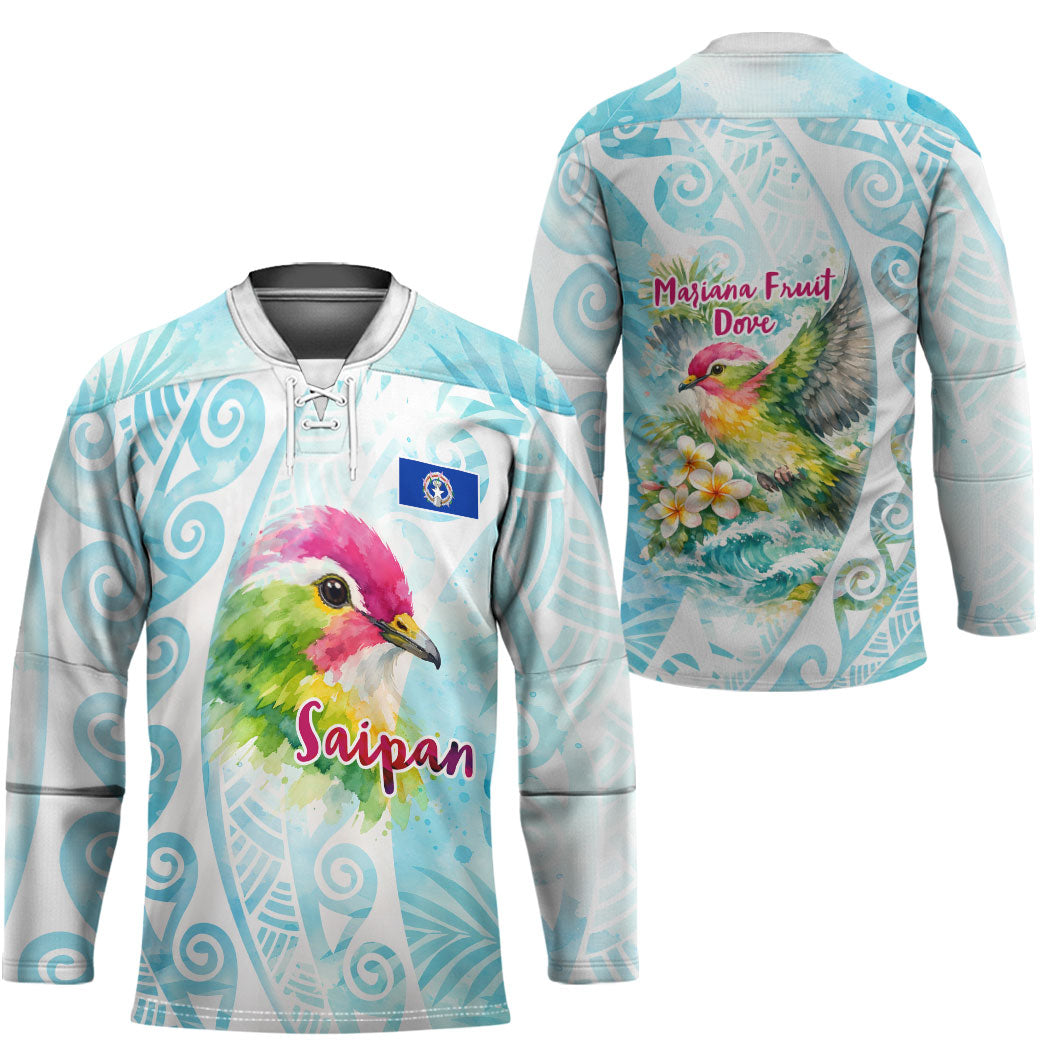 Saipan CMNI Hockey Jersey Polynesian Northern Mariana Islands Fruit Dove Watercolor TS04 - Polynesian Pride