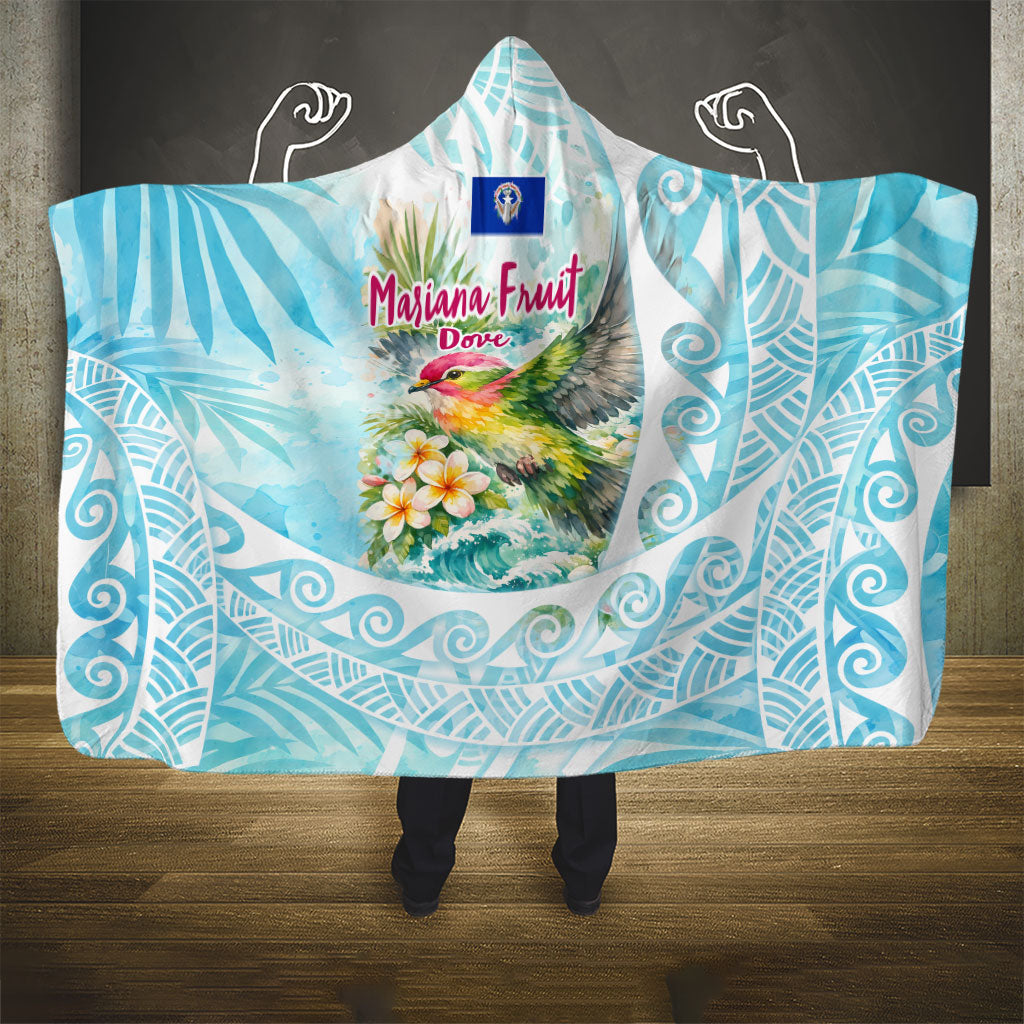 Saipan CMNI Hooded Blanket Polynesian Northern Mariana Islands Fruit Dove Watercolor TS04 - Polynesian Pride