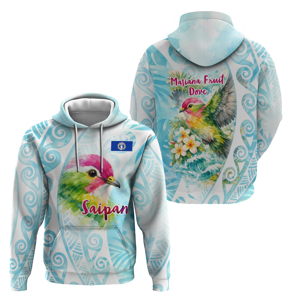 Saipan CMNI Hoodie Polynesian Northern Mariana Islands Fruit Dove Watercolor TS04 - Polynesian Pride