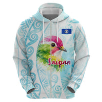 Saipan CMNI Hoodie Polynesian Northern Mariana Islands Fruit Dove Watercolor TS04 - Polynesian Pride