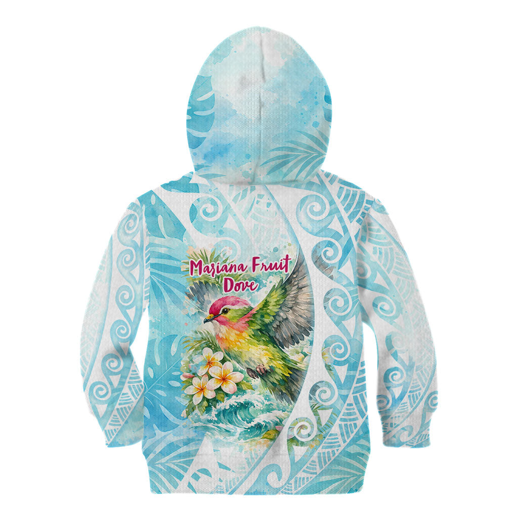 Saipan CMNI Kid Hoodie Polynesian Northern Mariana Islands Fruit Dove Watercolor TS04 - Polynesian Pride