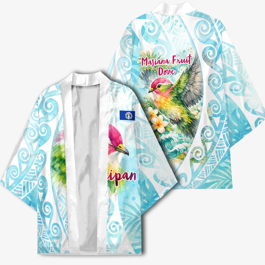 Saipan CMNI Kimono Polynesian Northern Mariana Islands Fruit Dove Watercolor TS04 - Polynesian Pride
