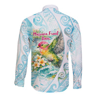 Saipan CMNI Long Sleeve Button Shirt Polynesian Northern Mariana Islands Fruit Dove Watercolor TS04 - Polynesian Pride