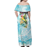 Saipan CMNI Off Shoulder Maxi Dress Polynesian Northern Mariana Islands Fruit Dove Watercolor TS04 - Polynesian Pride