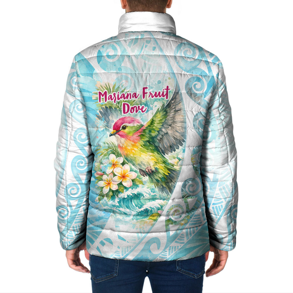 Saipan CMNI Padded Jacket Polynesian Northern Mariana Islands Fruit Dove Watercolor TS04 - Polynesian Pride