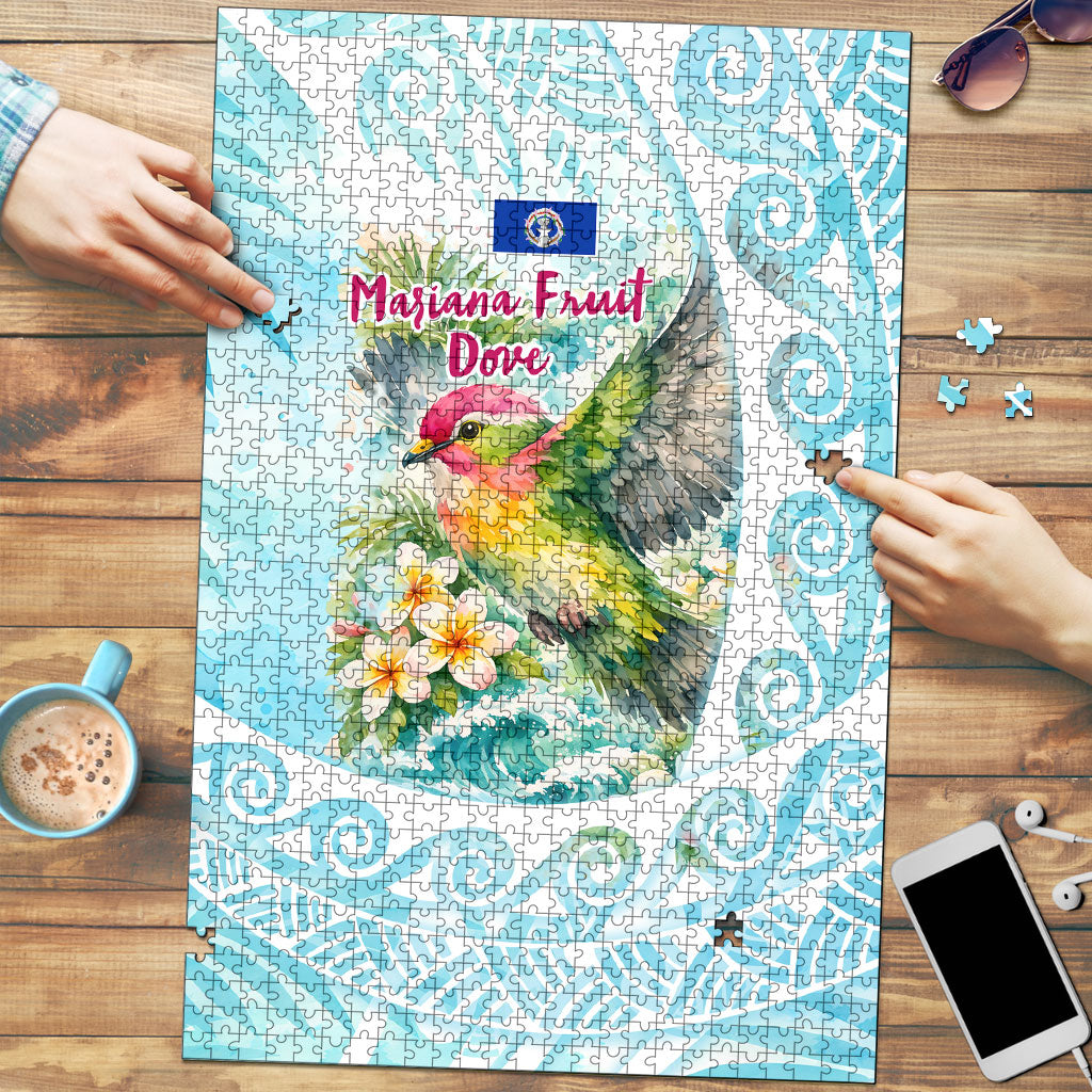 Saipan CMNI Puzzle Polynesian Northern Mariana Islands Fruit Dove Watercolor