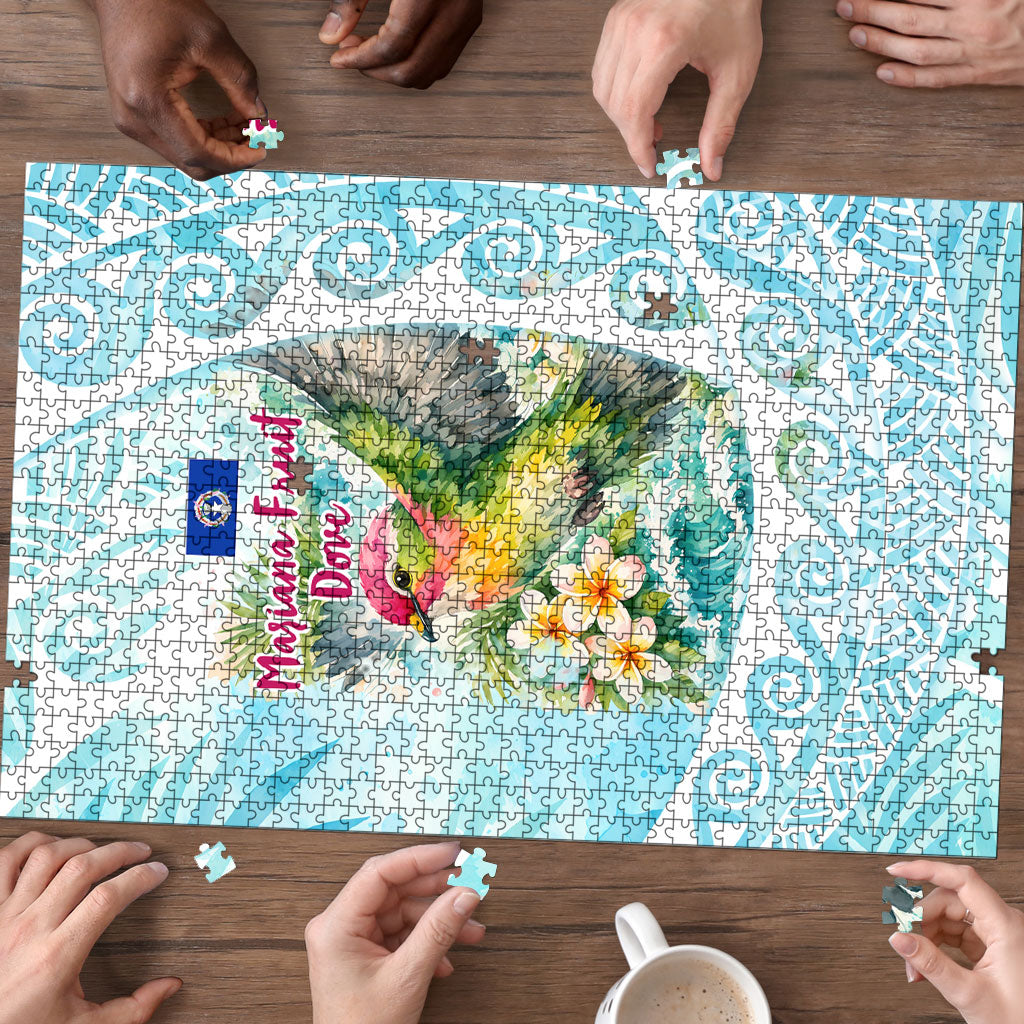 Saipan CMNI Puzzle Polynesian Northern Mariana Islands Fruit Dove Watercolor