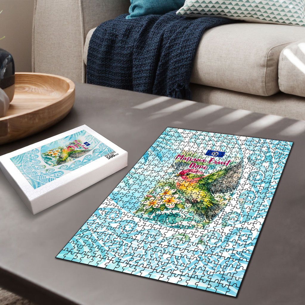 Saipan CMNI Puzzle Polynesian Northern Mariana Islands Fruit Dove Watercolor