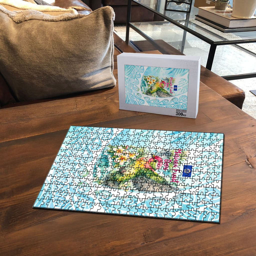 Saipan CMNI Puzzle Polynesian Northern Mariana Islands Fruit Dove Watercolor