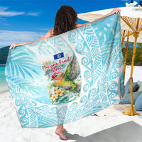 Saipan CMNI Sarong Polynesian Northern Mariana Islands Fruit Dove Watercolor TS04 One Size 44 x 66 inches Blue White - Polynesian Pride