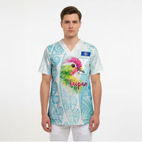 Saipan CMNI Scrub Top Polynesian Northern Mariana Islands Fruit Dove Watercolor