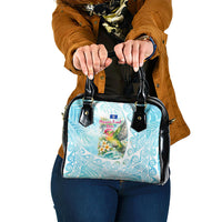 Saipan CMNI Shoulder Handbag Polynesian Northern Mariana Islands Fruit Dove Watercolor TS04 One Size Blue White - Polynesian Pride