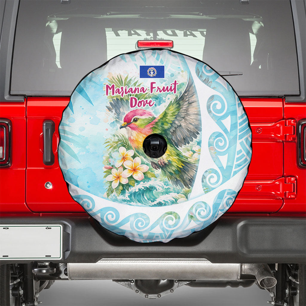 Saipan CMNI Spare Tire Cover Polynesian Northern Mariana Islands Fruit Dove Watercolor TS04 - Polynesian Pride