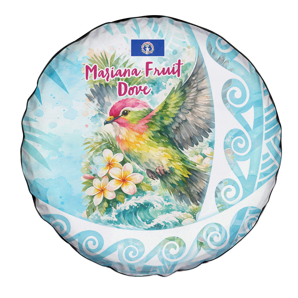 Saipan CMNI Spare Tire Cover Polynesian Northern Mariana Islands Fruit Dove Watercolor TS04 - Polynesian Pride
