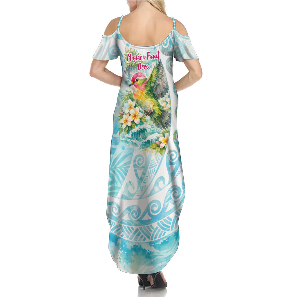 Saipan CMNI Summer Maxi Dress Polynesian Northern Mariana Islands Fruit Dove Watercolor TS04 - Polynesian Pride