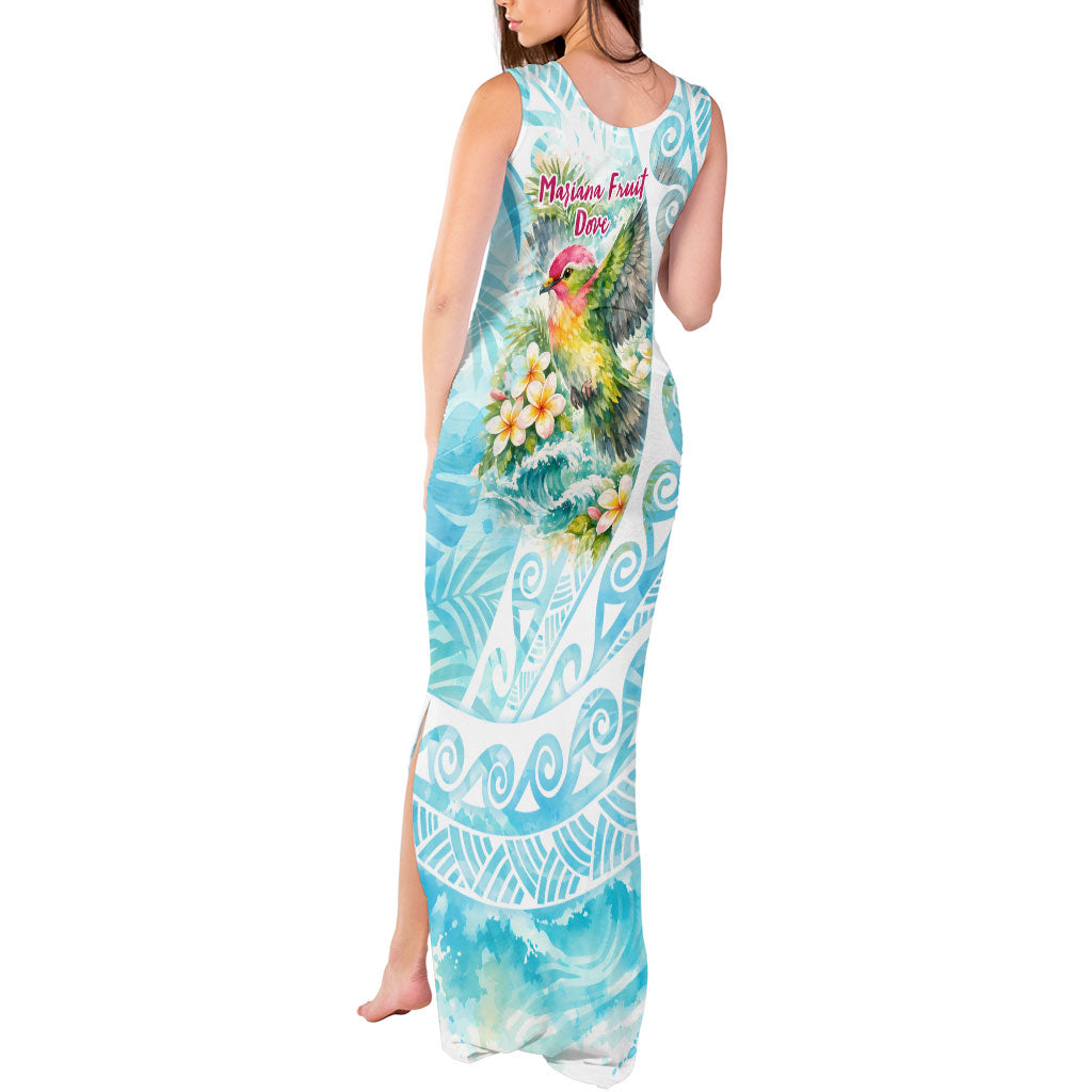 Saipan CMNI Tank Maxi Dress Polynesian Northern Mariana Islands Fruit Dove Watercolor TS04 - Polynesian Pride