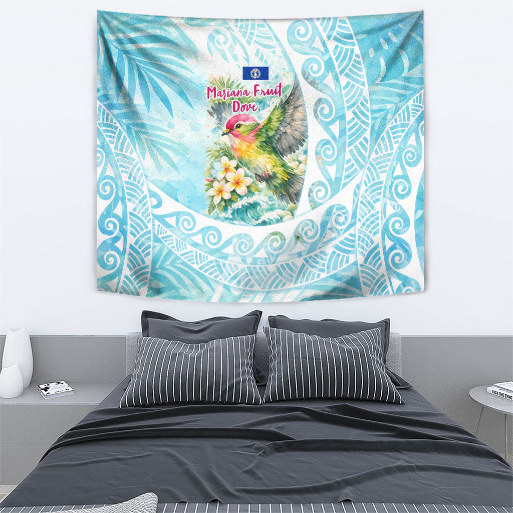 Saipan CMNI Tapestry Polynesian Northern Mariana Islands Fruit Dove Watercolor TS04 - Polynesian Pride