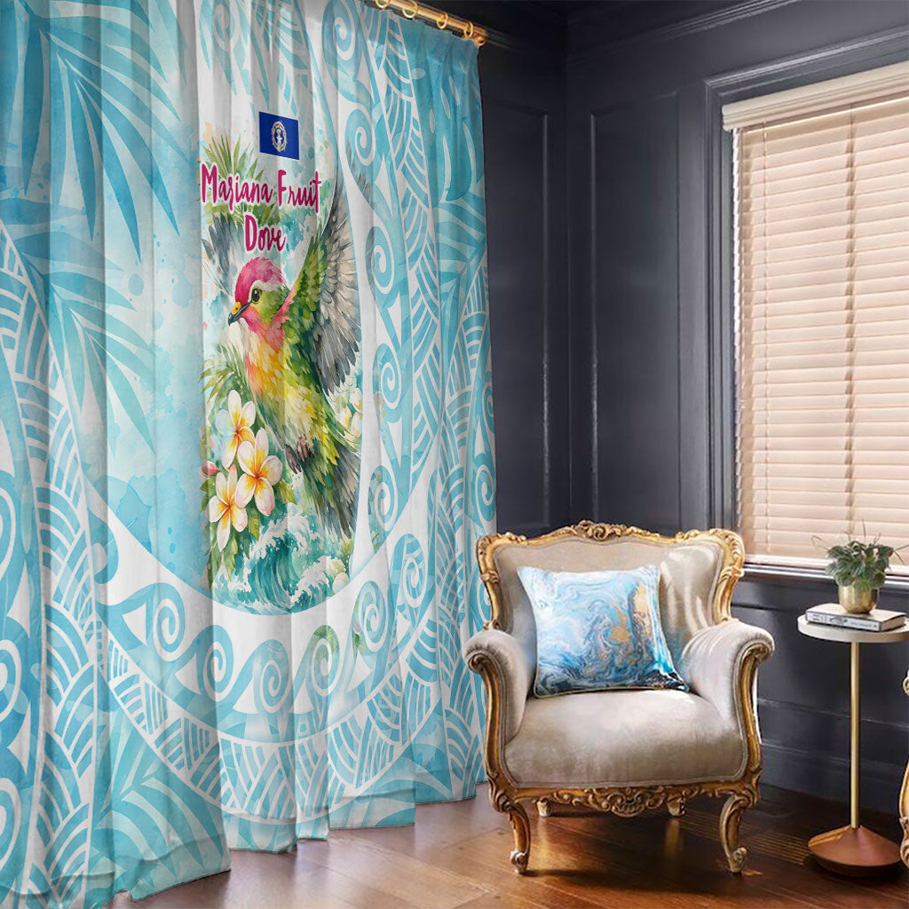 Saipan CMNI Window Curtain Polynesian Northern Mariana Islands Fruit Dove Watercolor TS04 - Polynesian Pride