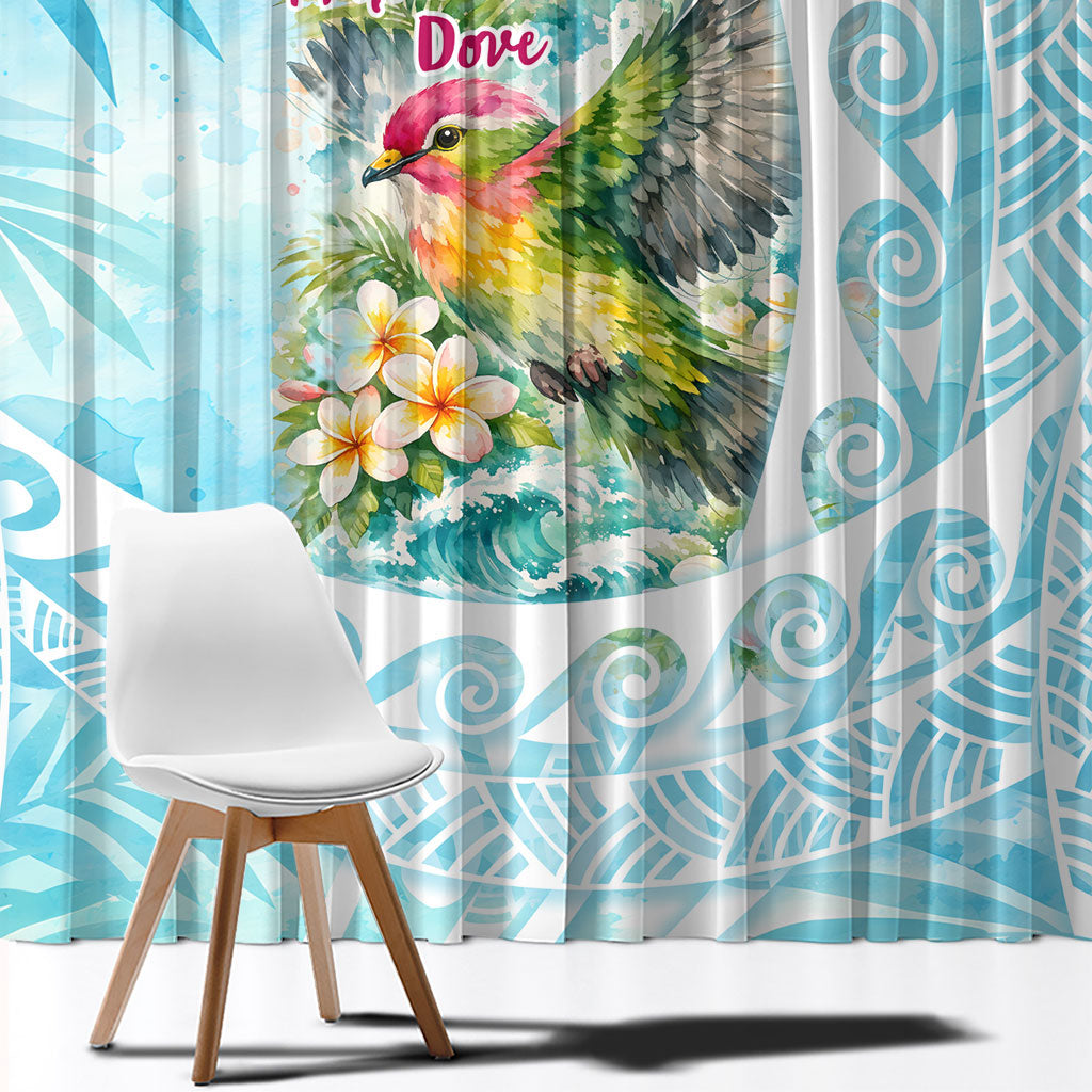 Saipan CMNI Window Curtain Polynesian Northern Mariana Islands Fruit Dove Watercolor TS04 - Polynesian Pride