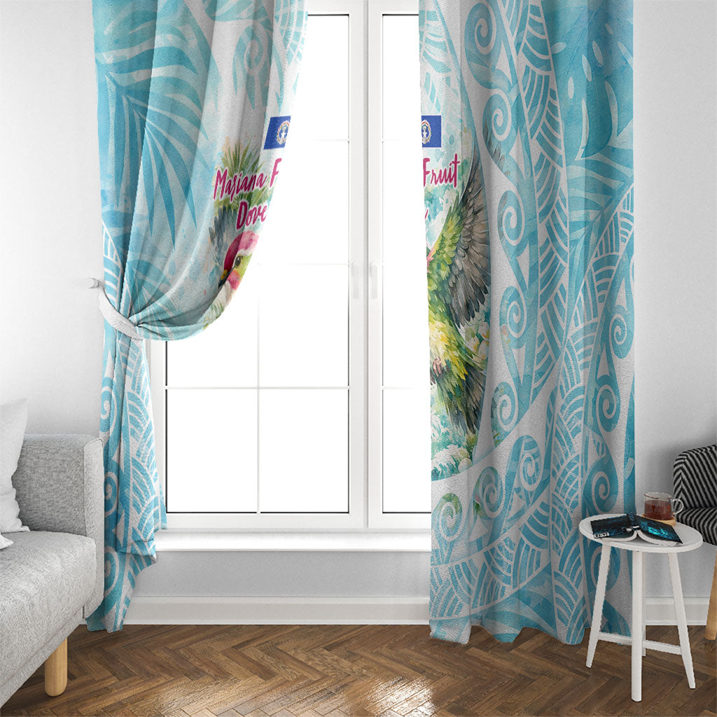 Saipan CMNI Window Curtain Polynesian Northern Mariana Islands Fruit Dove Watercolor TS04 - Polynesian Pride