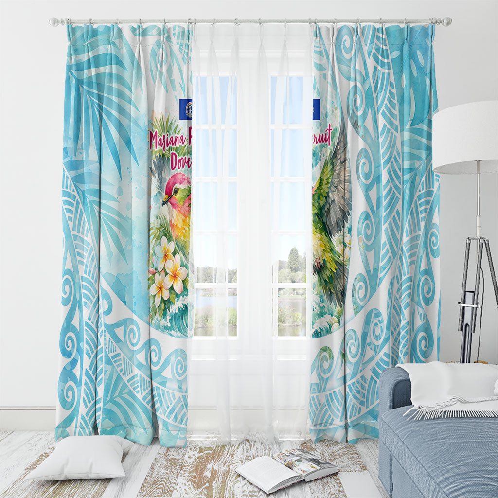 Saipan CMNI Window Curtain Polynesian Northern Mariana Islands Fruit Dove Watercolor TS04 - Polynesian Pride