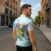 Saipan CMNI Zipper Polo Shirt Polynesian Northern Mariana Islands Fruit Dove Watercolor TS04 - Polynesian Pride