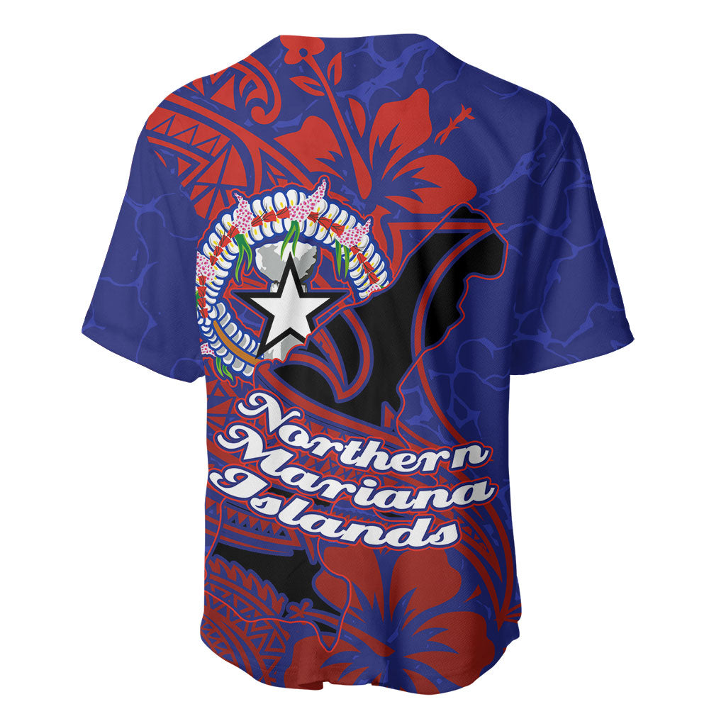Saipan Northern Mariana Islands Baseball Jersey Polynesian Tribal Tattoo Art With Hibiscus Flowers And Seal
