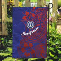 Saipan Northern Mariana Islands Garden Flag Polynesian Tribal Tattoo Art With Hibiscus Flowers And Seal