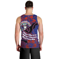 Saipan Northern Mariana Islands Men Tank Top Polynesian Tribal Tattoo Art With Hibiscus Flowers And Seal