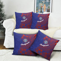 Saipan Northern Mariana Islands Pillow Cover Polynesian Tribal Tattoo Art With Hibiscus Flowers And Seal