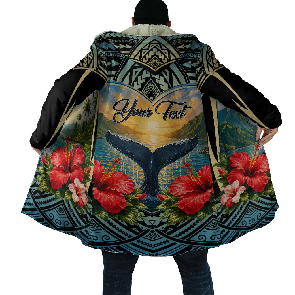 Personalized Masefau American Samoa Whale Cloak Polynesian Tribal Pattern Tropical Hibiscus TS04 - Polynesian Pride