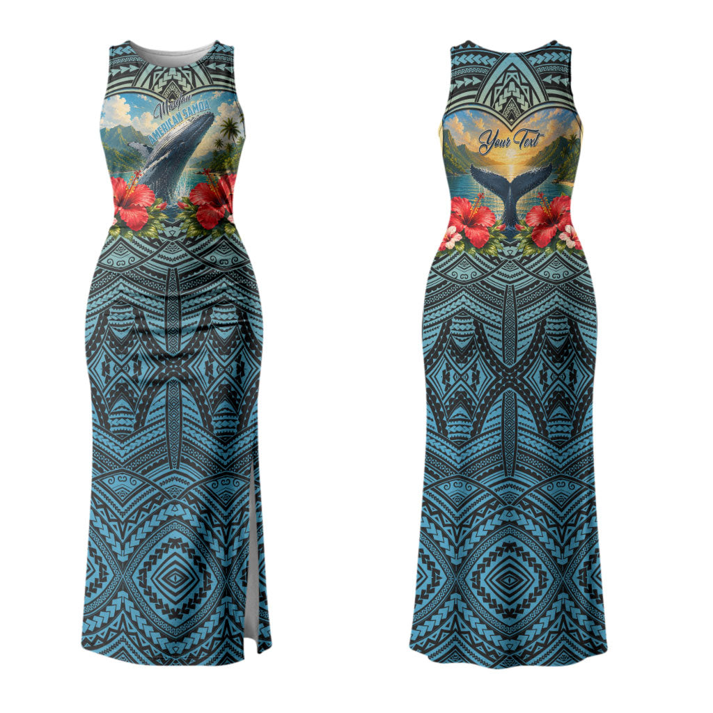 Personalized Masefau American Samoa Whale Couples Matching Tank Maxi Dress and Hawaiian Shirt Polynesian Tribal Pattern Tropical Hibiscus TS04 - Polynesian Pride