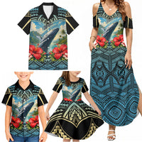 Personalized Masefau American Samoa Whale Family Matching Summer Maxi Dress and Hawaiian Shirt Polynesian Tribal Pattern Tropical Hibiscus TS04 - Polynesian Pride