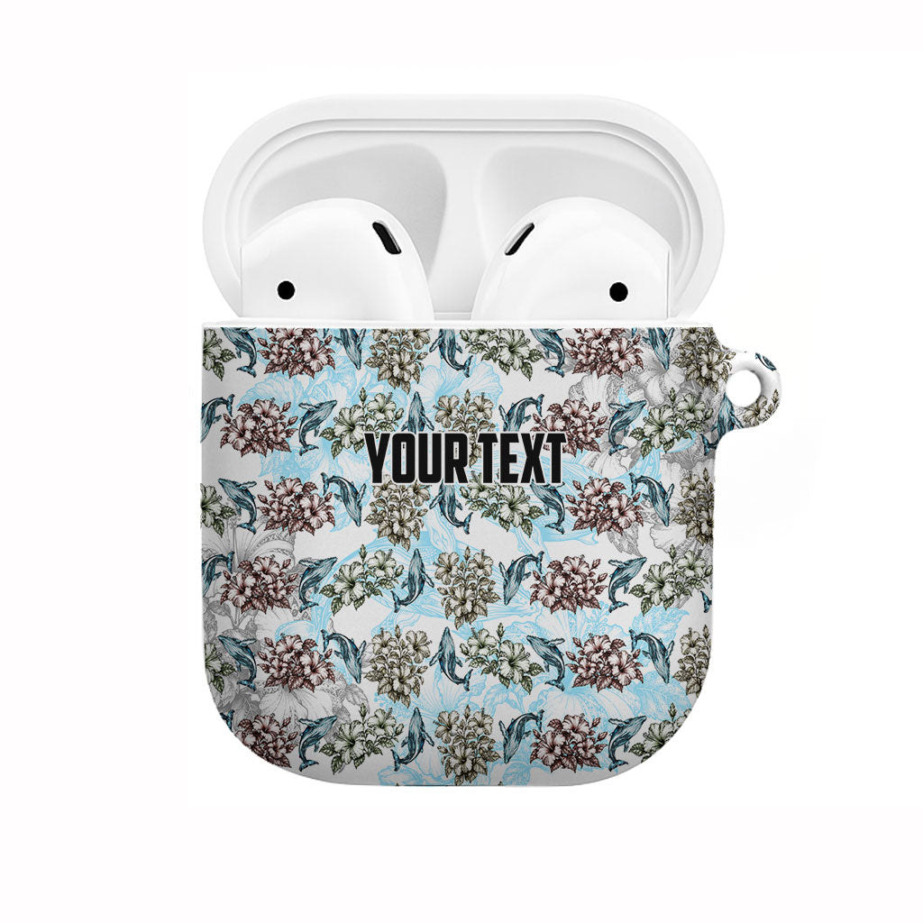 Personalized Masefau American Samoa AirPods Case Vintage Whale Hibiscus Ocean Waves