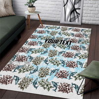 Personalized Masefau American Samoa Area Rug Vintage Whale Hibiscus Ocean Waves