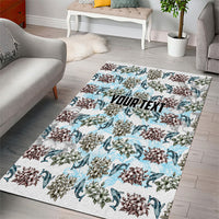 Personalized Masefau American Samoa Area Rug Vintage Whale Hibiscus Ocean Waves