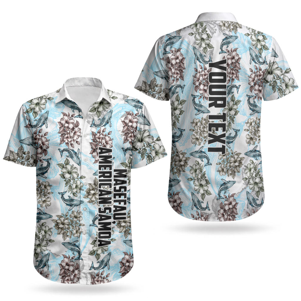 Personalized Masefau American Samoa Couples Matching Off Shoulder Maxi Dress and Hawaiian Shirt Vintage Whale Hibiscus Ocean Waves