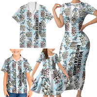 Personalized Masefau American Samoa Family Matching Short Sleeve Bodycon Dress and Hawaiian Shirt Vintage Whale Hibiscus Ocean Waves TS04 - Polynesian Pride