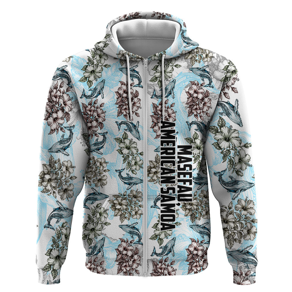 Personalized Masefau American Samoa Hoodie Vintage Whale Hibiscus Ocean Waves