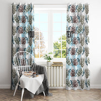 Personalized Masefau American Samoa Window Curtain Vintage Whale Hibiscus Ocean Waves