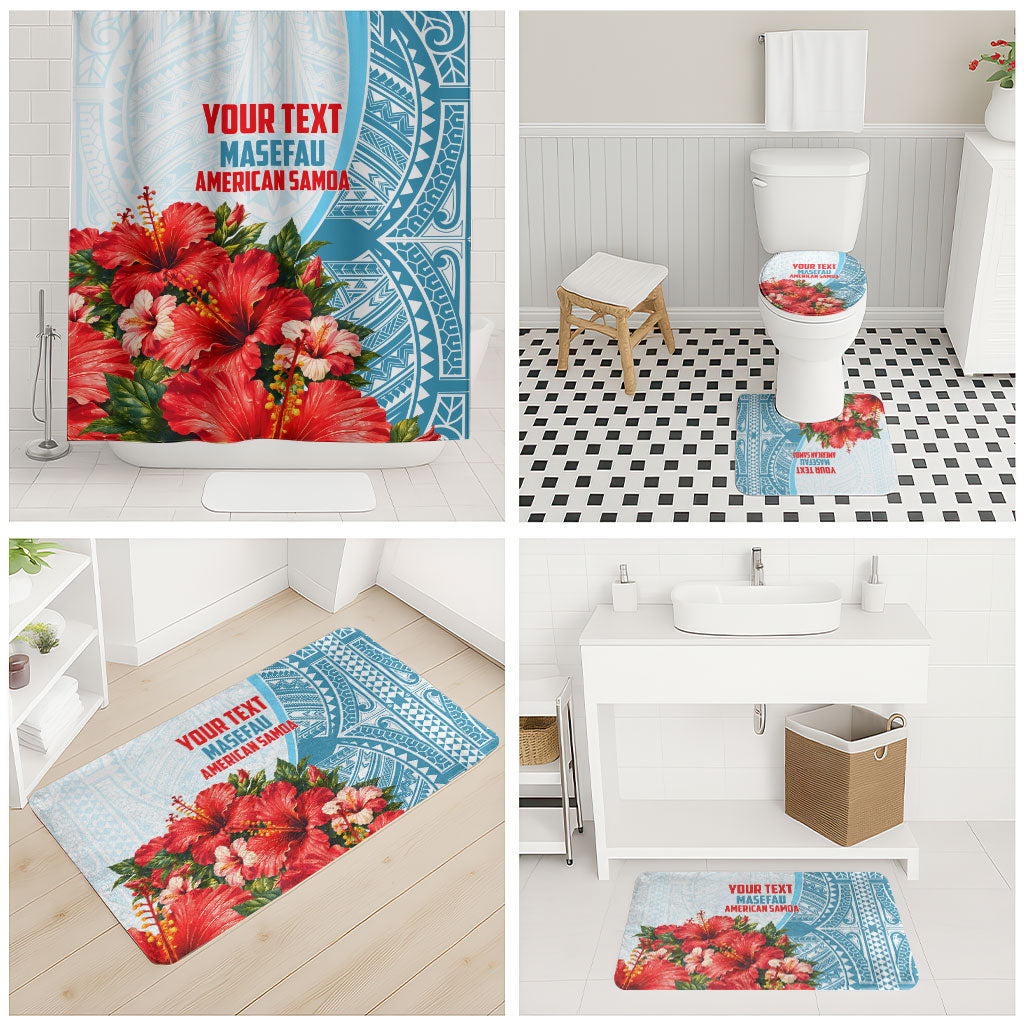 Personalized American Samoa Masefau Bathroom Set Hibiscus Tropical Floral Whale Polynesian Tribal Pattern