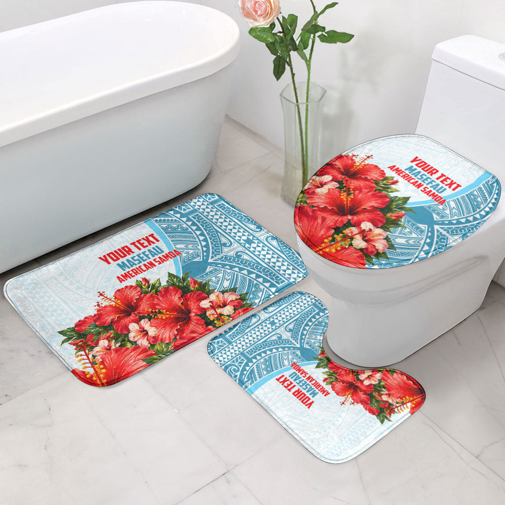 Personalized American Samoa Masefau Bathroom Set Hibiscus Tropical Floral Whale Polynesian Tribal Pattern
